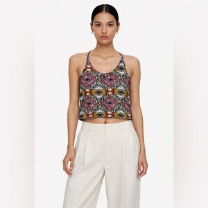 UNDIZ - Geometric Print Cropped Tank Top | Y2K Boho Festival Cami | Racerback